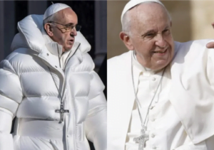Papa Francisco com jaqueta estilosa foto montagem inteligência artificial (Foto: Reprodução)
