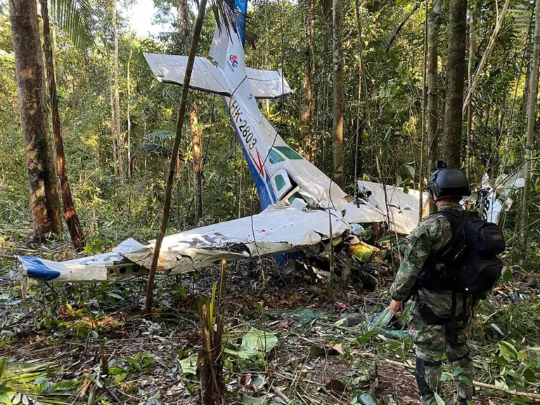 Queda de avião aconteceu na Amazônia colombiana no dia 1º de maio (Foto: Forças Militares da Colômbia/via Reuters - Tag Notícias)