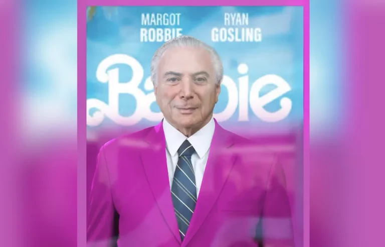 O ex-presidente Michel Temer aproveitou o assunto do momento, o filme da Barbie, para fazer uma edição dele mesmo com o material de publicidade do longa (foto: reprodução redes sociais - Tag Notícias)