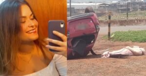 Larissa Araújo Silva, de 25 anos, foi encontrada morta, após acidente de carro (Foto: Reprodução)