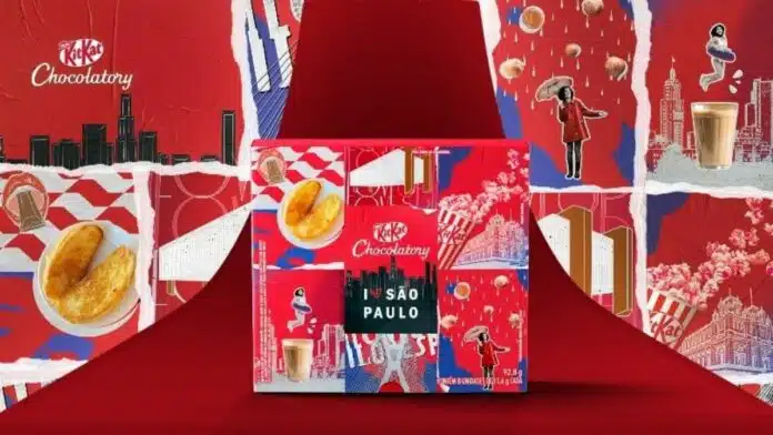 A caixa temática conta com oito unidades especiais de KitKat Pick&Mix (Foto: Reprodução)