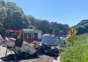 Acidente na BR-282 em Santa Catarina deixa dois mortos e sete feridos (Foto: Reprodução)