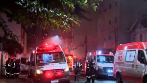 Explosões seguidas de incêndio atingem apartamento que guardava 3 mil munições em Campinas (foto: reprodução EPTV)
