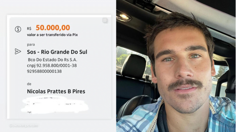 Nicolas Prattes doa R$ 50 mil para Rio Grande do SUl